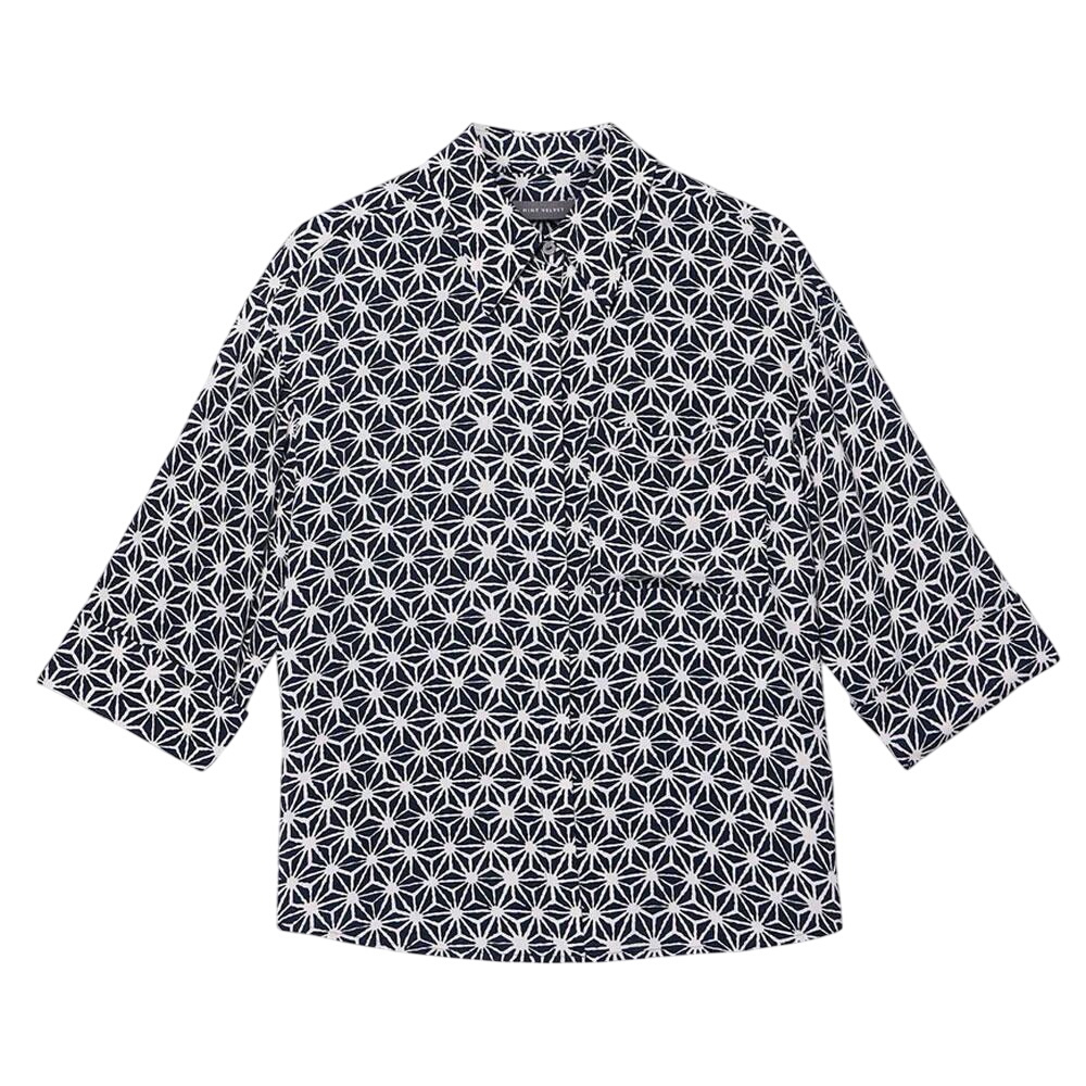 Mint Velvet Navy Geometric Print Resort Shirt